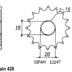 Pignon 15 Dents - Pas 428 - Similaire JTF426 2015-2023
