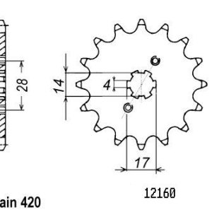Pignon 11 Dents - Pas 420 - Similaire JTF1127