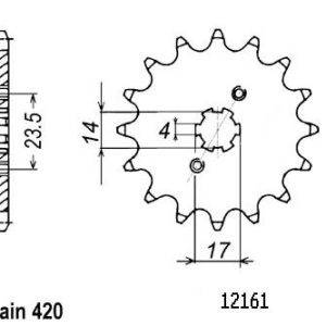 Pignon 13 Dents - Pas 420 - Similaire JTF1128