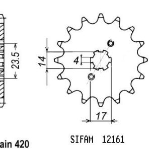Pignon 15 Dents - Pas 420 - Similaire JTF1128 2011-2020