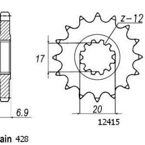 Pignon 13 Dents - Pas 428 - Similaire JTF2415 1996-2020