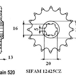 Pignon 12 Dents - Pas 520