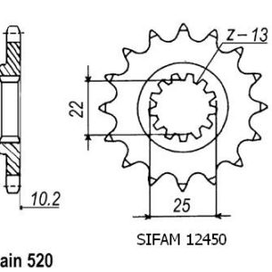 Pignon 12 Dents - Pas 520 - Similaire JTF1503 1994-2004