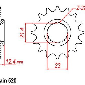 Pignon 15 Dents - Pas 520 - Similaire JTF1593