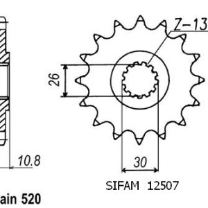 Pignon 17 Dents - Pas 520 - Similaire JTF1579