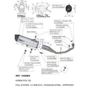 Ligne Complète LV ONE EVO PCX 125 - Homologué 2021-2024