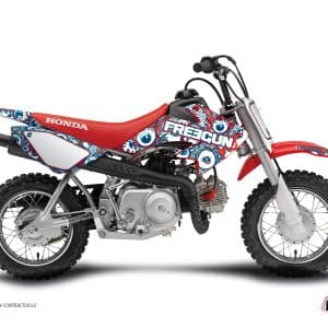 Kit Deco Moto Cross Freegun Eyed Honda 50 CRF Rouge Bleu 2013-2023