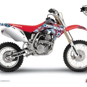 Kit Deco Moto Cross Freegun Eyed Honda 125 CR Rouge Bleu 1995-1997