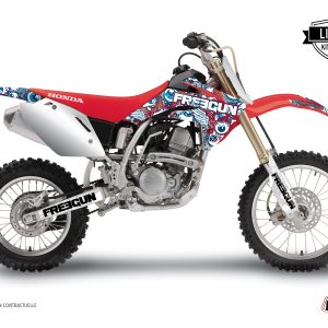 Kit Deco Moto Cross Freegun Eyed Honda 125 CR Rouge Bleu 2000-2001