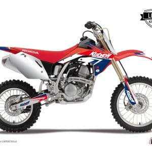 Kit Deco Moto Cross Stage Honda 125 CR Bleu Rouge 2002-2003