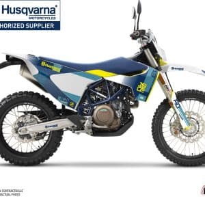 Kit Deco Moto Cross Hero Husqvarna 701 Enduro Bleu Jaune 2015-2022