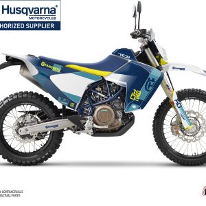 Kit Deco Moto Cross Hero Husqvarna 701 Enduro LR Bleu Jaune