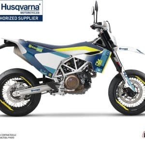 Kit Deco Moto Cross Hero Husqvarna 701 Supermoto Bleu Jaune