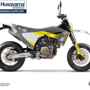 Kit Deco Moto Cross Hero Husqvarna 701 Supermoto Gris Jaune