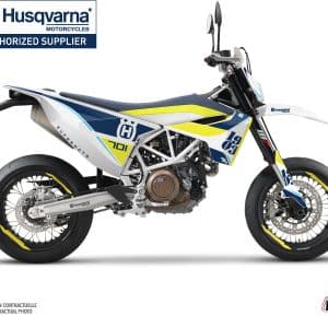 Kit Deco Moto Cross Heyday Husqvarna 701 Supermoto Bleu Jaune
