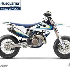 Kit Deco Moto Cross Legacy Husqvarna 450 FS Bleu Jaune 2014-2015
