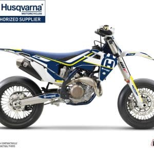 Kit Deco Moto Cross Heritage Husqvarna 450 FS Bleu Blanc 2019-2022