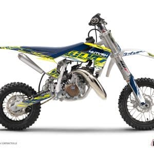 Kit Deco Moto Cross Eraser Husqvarna TC 50 Jaune Bleu 2017-2018