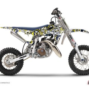 Kit Deco Moto Cross Freegun Eyed Husqvarna TC 50 Bleu Jaune 2019