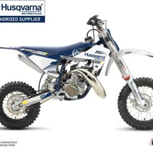 Kit Deco Moto Cross Split Husqvarna TC 50 Blanc Bleu 2020-2023