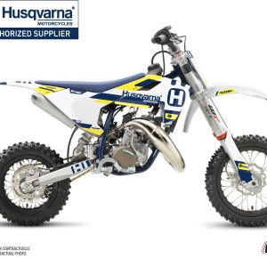 Kit Deco Moto Cross Block Husqvarna TC 50 Bleu Jaune 2020-2023