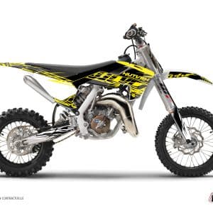 Kit Deco Moto Cross Eraser Fluo Husqvarna TC 65 Jaune 2017-2023