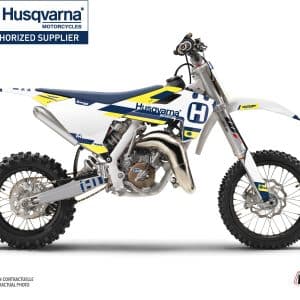 Kit Deco Moto Cross Block Husqvarna TC 65 Bleu Jaune 2017-2023