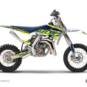 Kit Deco Moto Cross Eraser Husqvarna TC 65 Jaune Bleu 2019-2023