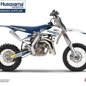 Kit Deco Moto Cross Split Husqvarna TC 65 Blanc Bleu 2019-2023