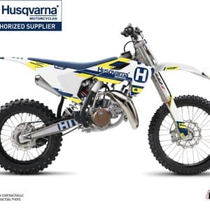 Kit Deco Moto Cross Block Husqvarna TC 85 Bleu Jaune 2014