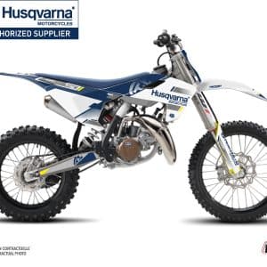 Kit Deco Moto Cross Split Husqvarna TC 85 Blanc Bleu 2015-2017