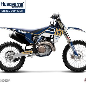 Kit Deco Moto Cross Heritage Husqvarna TC 125 Bleu 2015
