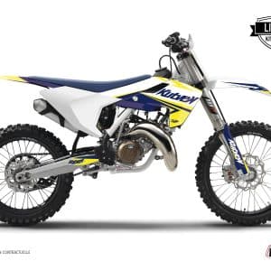 Kit Deco Moto Cross Stage Husqvarna TC 125 Blanc Jaune 2015