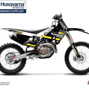 Kit Deco Moto Cross Split Husqvarna TC 125 Noir Jaune 2016-2018