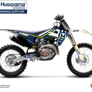 Kit Deco Moto Cross Heritage Husqvarna TC 125 Bleu Blanc 2019-2022