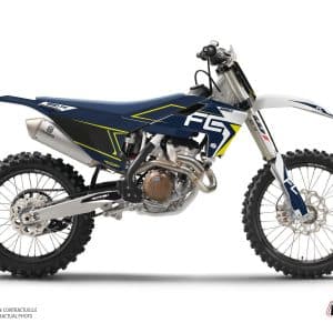 Kit Deco Moto Cross Halftone Husqvarna FC 250 Blanc Bleu 2014