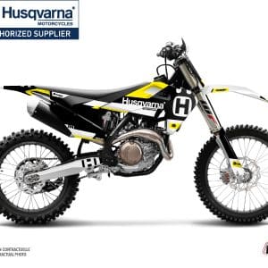 Kit Deco Moto Cross Block Husqvarna FC 250 Noir Jaune 2014