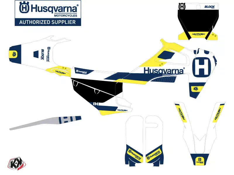 Kit Deco Moto Cross Block Husqvarna FC 250 Bleu Jaune 2014 – Image 2