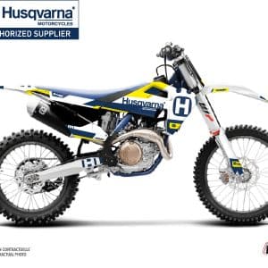 Kit Deco Moto Cross Block Husqvarna FC 250 Bleu Jaune 2015