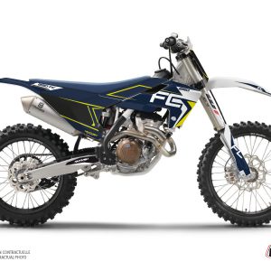 Kit Deco Moto Cross Halftone Husqvarna FC 250 Blanc Bleu 2016-2018