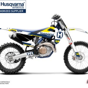 Kit Deco Moto Cross Block Husqvarna FC 250 Bleu Jaune 2016-2018