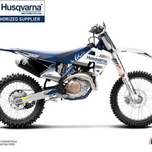 Kit Deco Moto Cross Split Husqvarna FC 250 Blanc Bleu 2019-2022