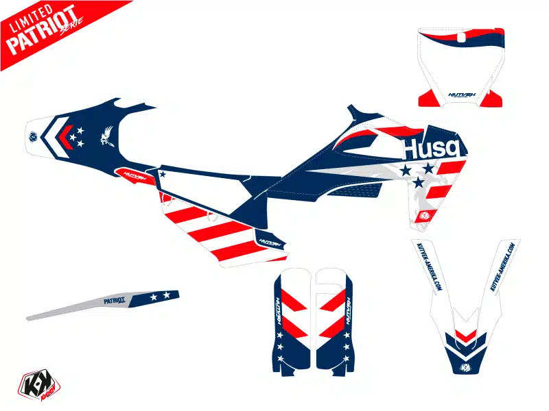 Kit Deco Moto Cross Patriot Husqvarna FC 350 Bleu 2014 – Image 2