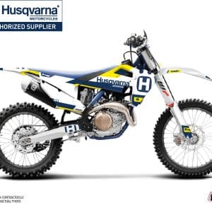 Kit Deco Moto Cross Block Husqvarna FC 350 Bleu Jaune 2015