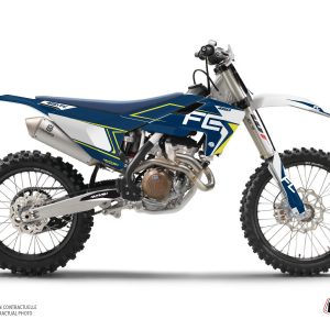 Kit Deco Moto Cross Halftone Husqvarna FC 450 Blanc Bleu 2015