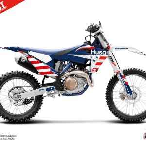 Kit Deco Moto Cross Patriot Husqvarna FC 450 Bleu 2016-2018