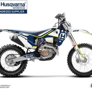 Kit Deco Moto Cross Heritage Husqvarna 125 TE Bleu Blanc 2015