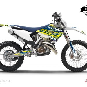 Kit Deco Moto Cross Eraser Husqvarna 125 TE Jaune Bleu 2015