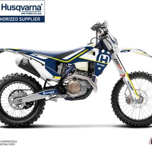 Kit Deco Moto Cross Heritage Husqvarna 125 TE Bleu Blanc 2016