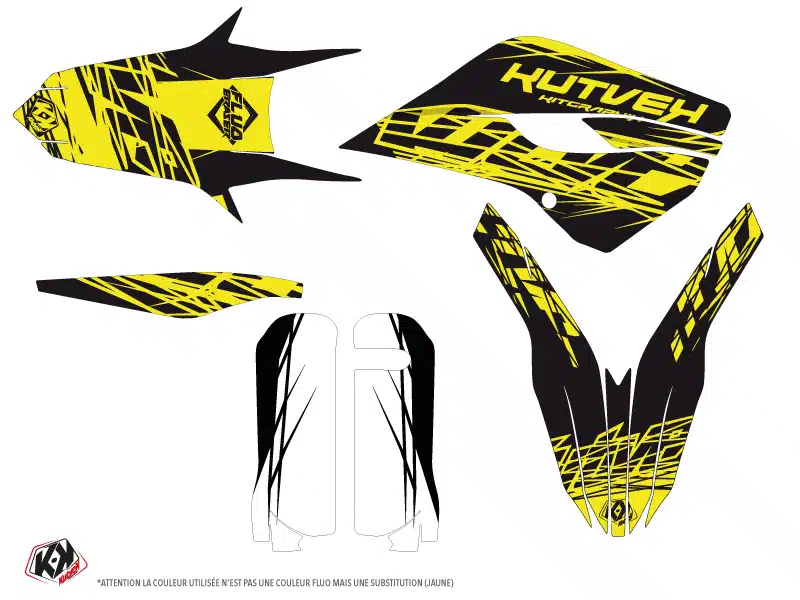 Kit Deco Moto Cross Eraser Fluo Husqvarna 125 TE Jaune 2016 – Image 2